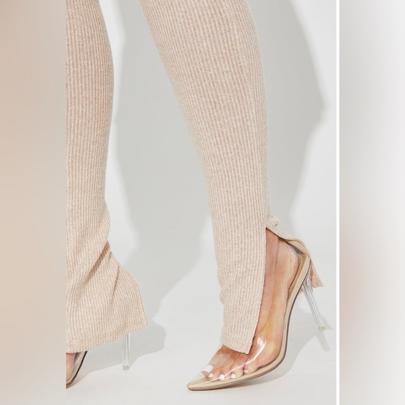 Fashion Nova Women’s Cream Ribbed Knit Pants Size XXL - Picture 5 of 9